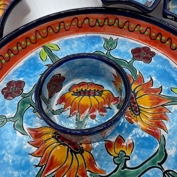 Mexican Talavera 7pc Chip and Dip Set - Picture 5 of 6